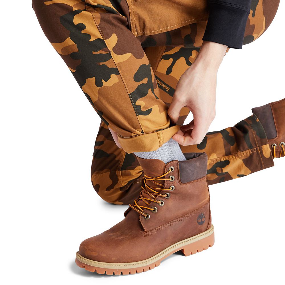 Pantalones Timberland Hombre Lovell Lake Slim Tapered Camo Cargo Marrones - Chile MCU-314295